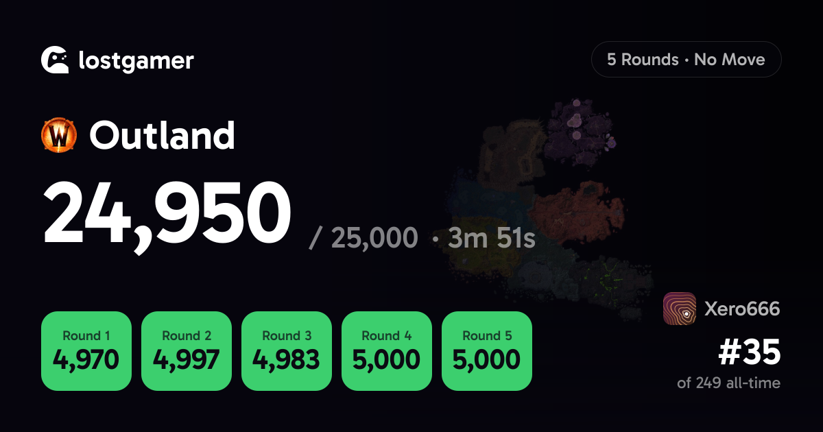 Xero666 scored 24,950 on Outland Guessr - Lostgamer